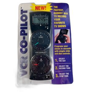 VCR CO-PILOT Programming Remote Control - Works on All VCRs Program Timer